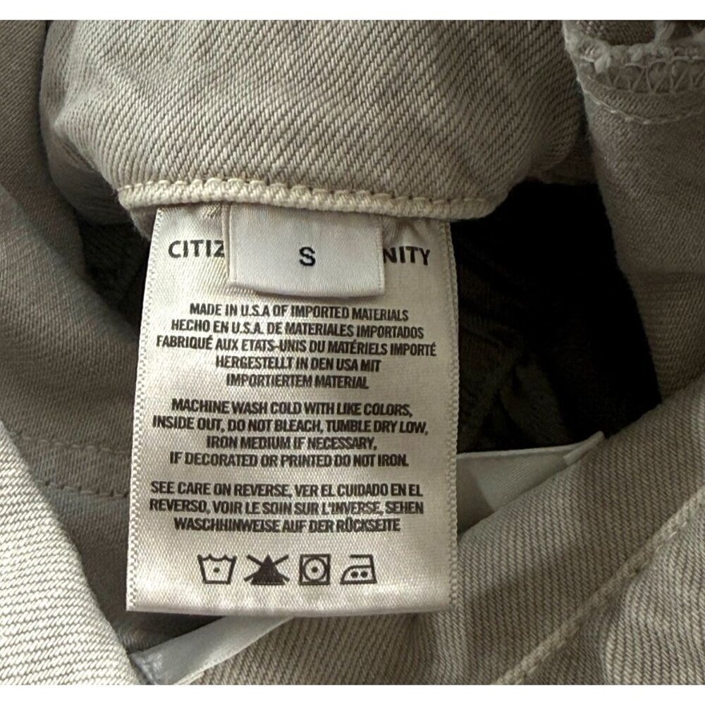 Citizens of Humanity Denim Jumpsuit Sandy Beige Button Down Long Sleeve Size S - Picture 9 of 14